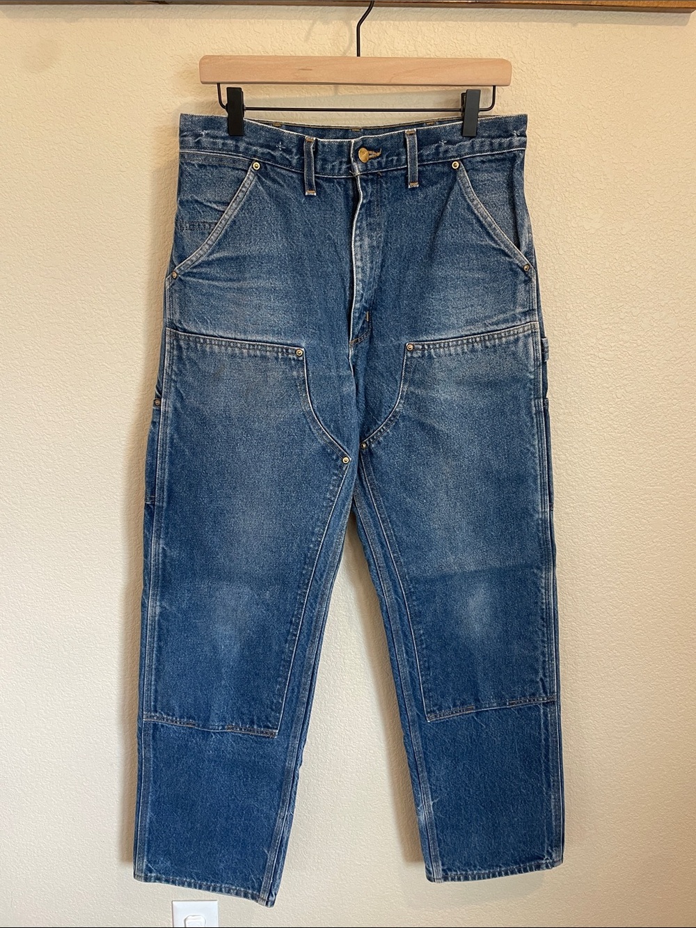 Carhartt Men's Relaxed Blue Double Layer Work Jeans 33x34 Streetwear Workwear